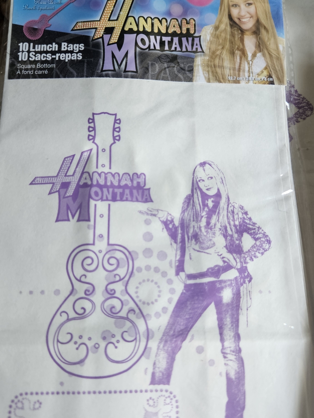 Hannah Montana Paper Persinalized Lunch Party Bags - 8 pkgs 10 Each